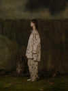 Mutedance 25 Autumn and Winter Round Neck Long Sleeve Loose Top Shirt Flower Dye MD-MD25FW129-khaki (MD25FW128)